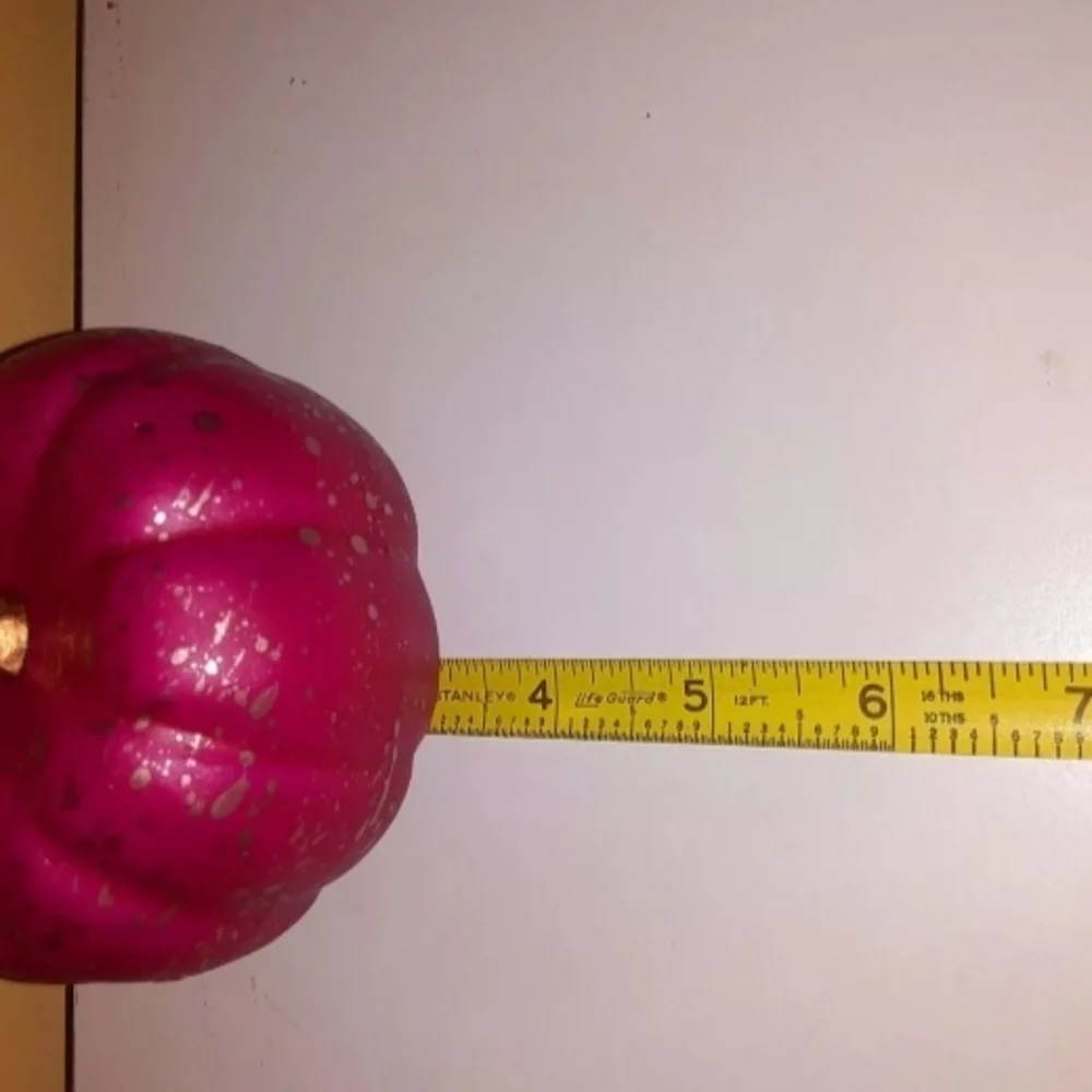 Fall Decoration Pink Disco Ball Pumpkins 6pc Bundle